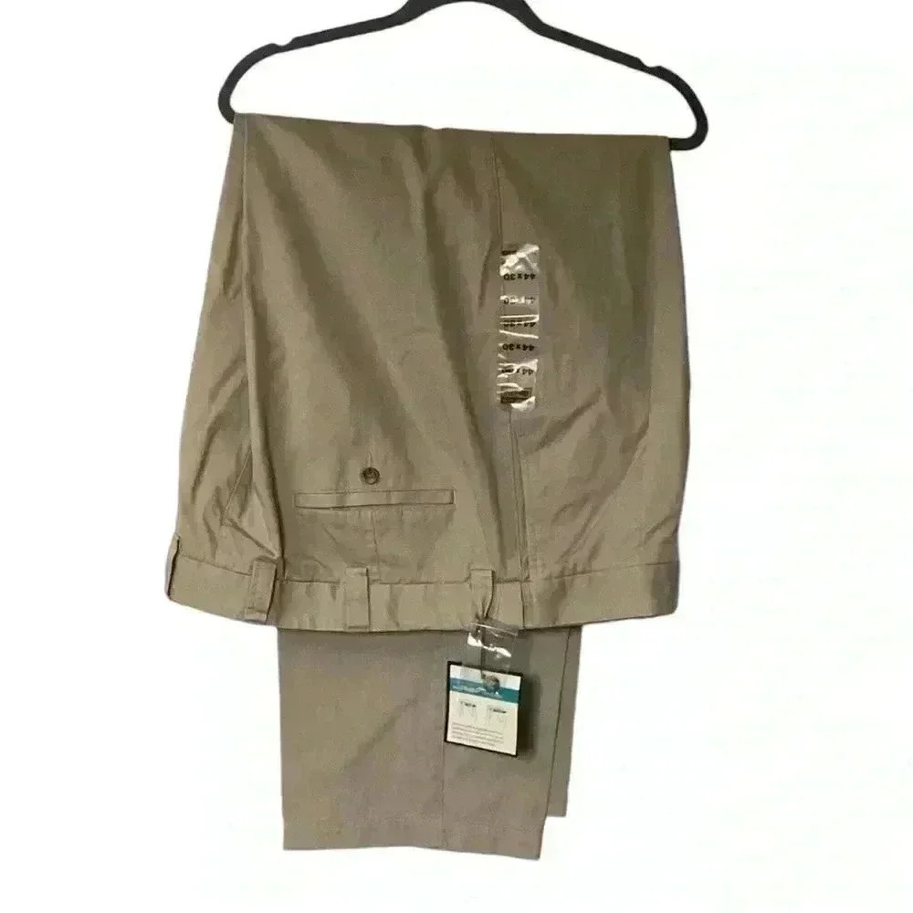 George Foreman Comfort Zone Waist- Relaxer Technology Tan/ Brown Pants 44X30